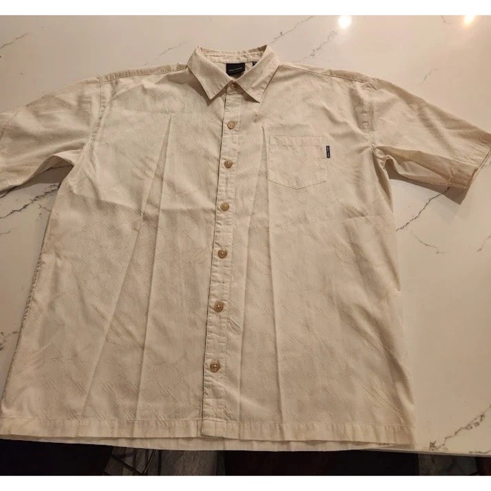 Daily Paper Beige Textured Button Front Short Sleeve Shirt Men's S